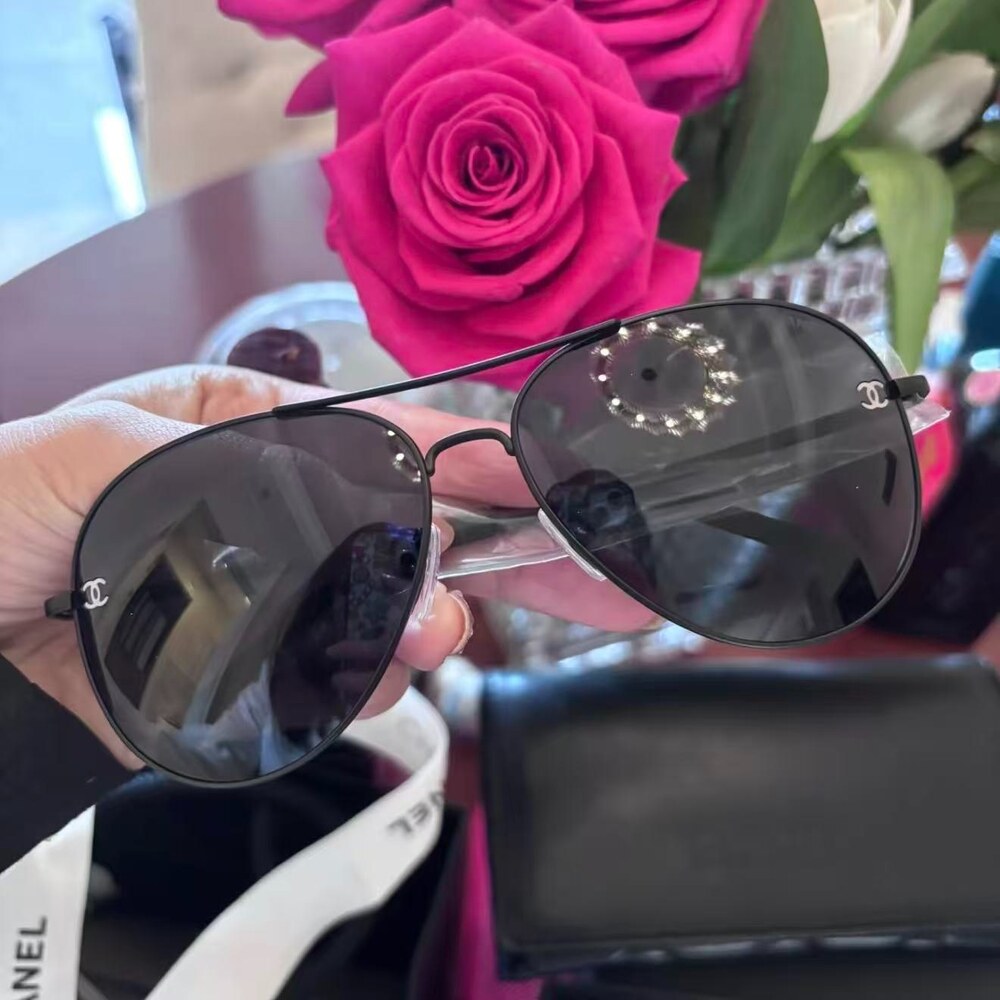 Chanel Black Aviator Sunglasses - Picture 2 of 4